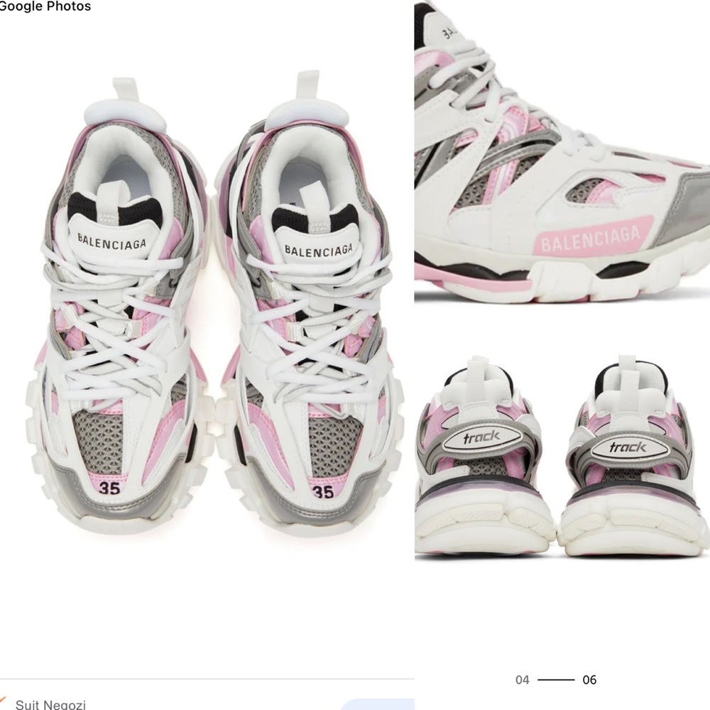 SOLD‼️🎉🥳HP🎉🥳New !! BALENCIAGA PINK & WHITE  2.0 TRACK SNEAKERS 💕 - Picture 3 of 11